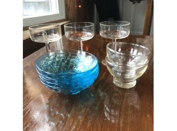 Monogram 'D' Glasses And Blue Dishes