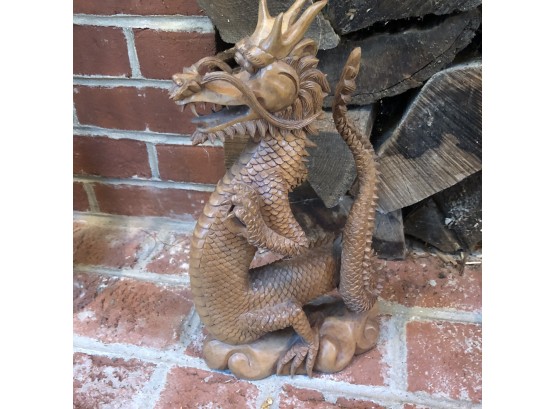 Wooden Chinese Dragon Figure 12'