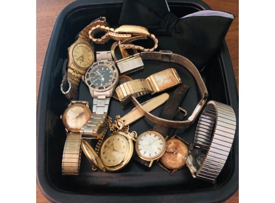 Vintage Watch Lot: Rolex, Omega, Longines, Seiko, Pocket Watch, Etc. (as Is)