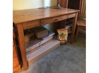 Wood Desk With Single Drawer