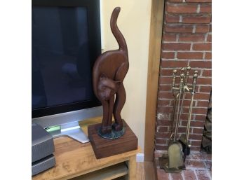 Wooden Cat Figure