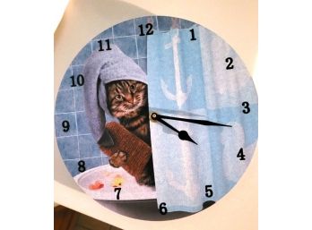 Cat Bathroom Wall Clock
