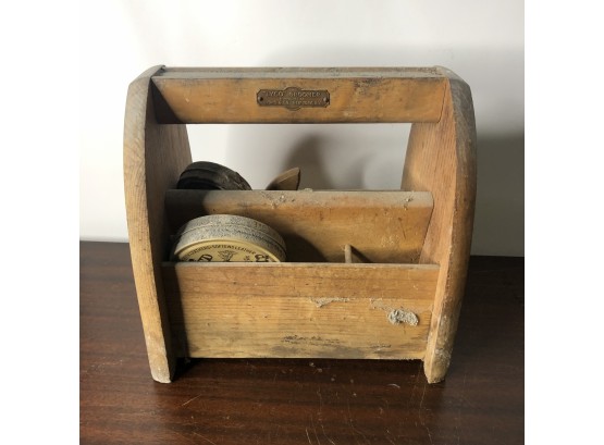 Vintage Wooden Lyco Groomer Shoe Shine Box Caddy