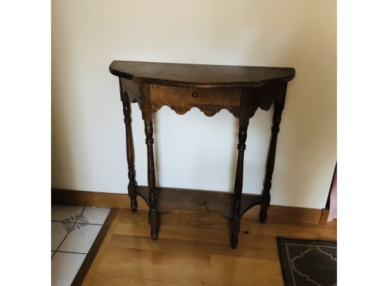 Vintage Demilune Table With Drawer
