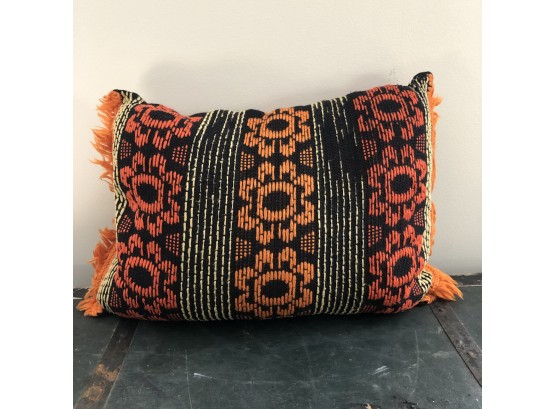Vintage Throw Pillow With Fringe (As Is)