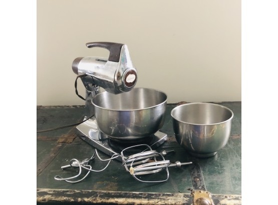 Vintage Sunbeam Mixer With Two Bowls And Attachments