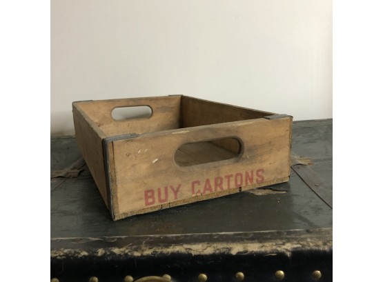 Vintage Wooden Crate With Handles
