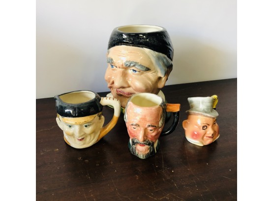 Assorted Vintage Figural Mugs And Cups
