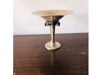 Electroplated Copper Pedestal Dish With Grapes