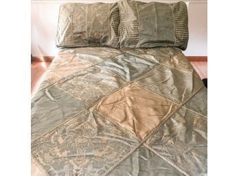 Croscill Queen Comforter Set With Two Pillow Shams And Bed Skirt