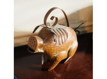 Smith And Hawken Pig Watering Can With Copper Finish