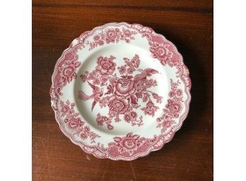 Crown Ducal England Bristol Pink / Red 10' Dinner Plate
