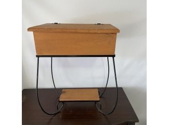 Hinge-top Wooden Storage Table