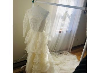 Vintage Lace And Crinoline Wedding Dress