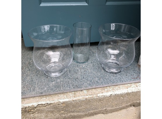 Set Of Three Glass Vases