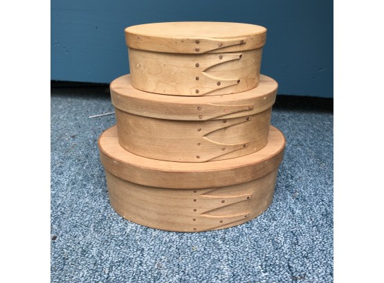 Set Of 3 Oval Shaker Boxes