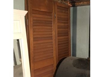 Set Of Two Bi-fold Wood Slat Doors
