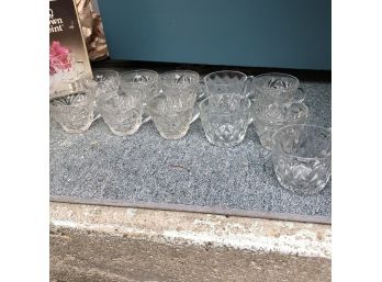 Set Of 20 Cut Crystal Punch Bowl Glasses