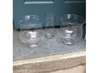 Set Of Three Glass Vases