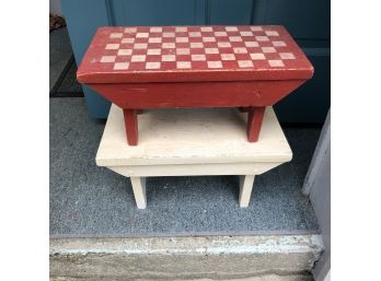 Set Of Two Wooden Step Stools