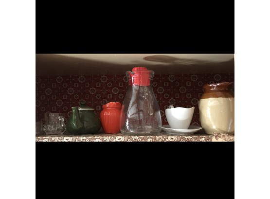 Pantry Shelf Lot No. 2: Teapot, Creamer Pitcher, Etc.