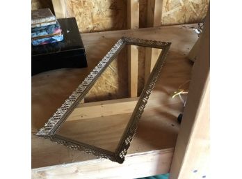 Vintage Metal And Glass Vanity Tray (Shed 1)
