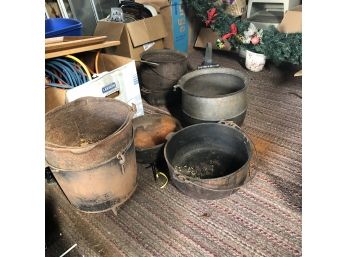 Old Cast Iron Pots And Bowls (garage)
