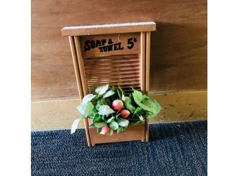 Decorative Wash Board With Faux Strawberries