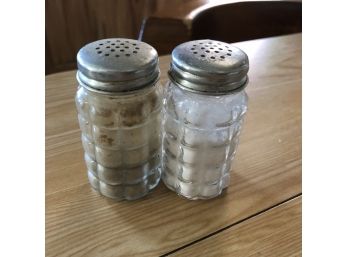 Glass Salt And Pepper Shaker Pair
