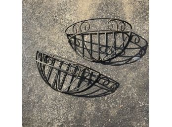 Pair Of Wall Hanging Wire Planter Baskets (Garage)