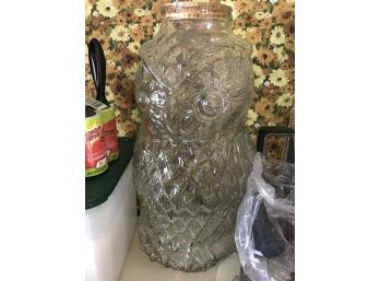 Owl Shaped Glass Jar