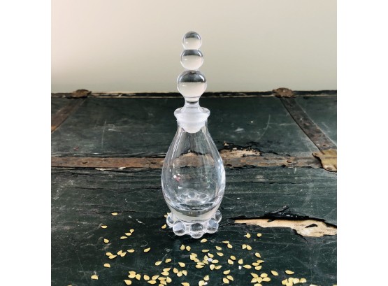 Vintage Glass Perfume Bottle With Ball Top