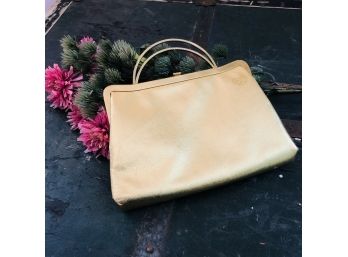 Shiny Gold Handbag With Metal Handle