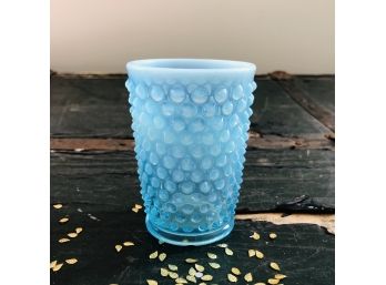 Small Blue Hobnail Glass Cup