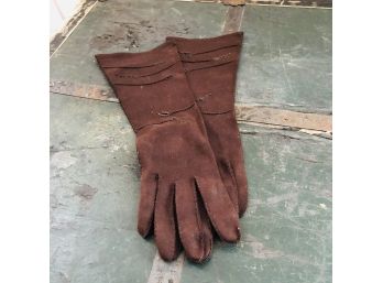 Ladies Kayser Double Woven Brown Gloves Size 7.5