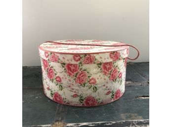 Vintage Pink Floral Hat Box