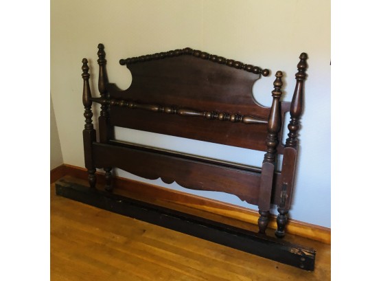 Solid Mahogany Full Size Bed Frame With Springs