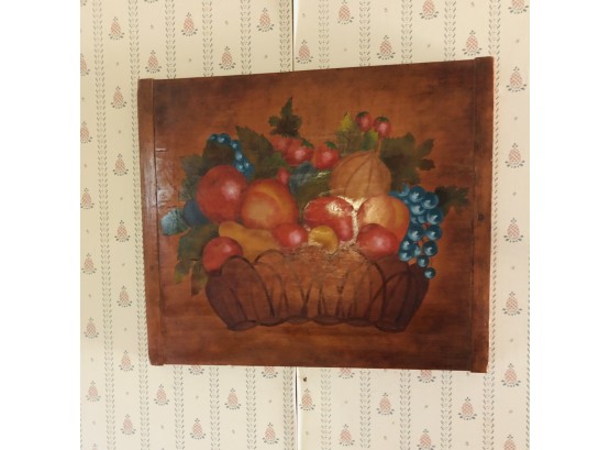 Fruit Basket Painted On Wood Wall Art