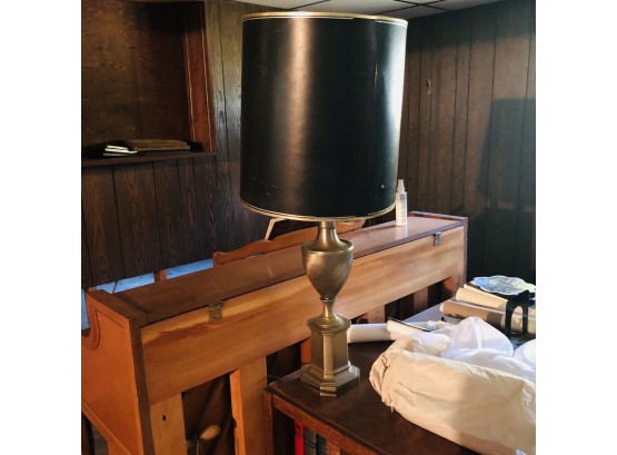 Tall Vintage Lamp With Black Shade