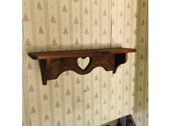 Wood Wall Shelf With Heart Cut Out