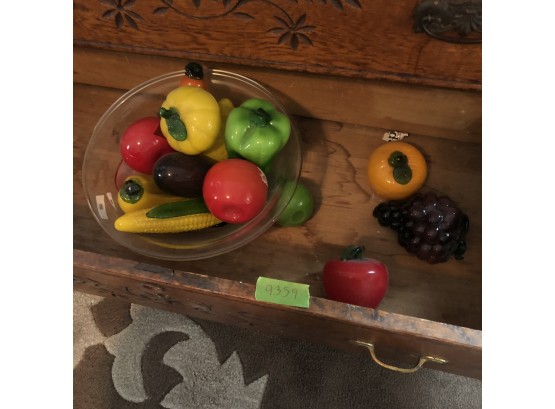Dresser Drawer Lot: Glass Fruit