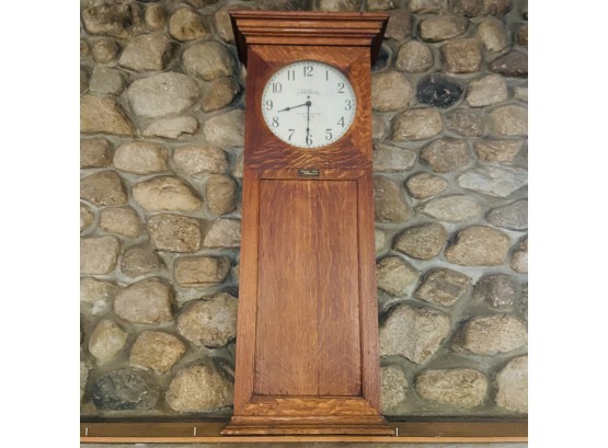Warren Telechron Oak Regulator Time Clock Circa 1910 (First Floor)