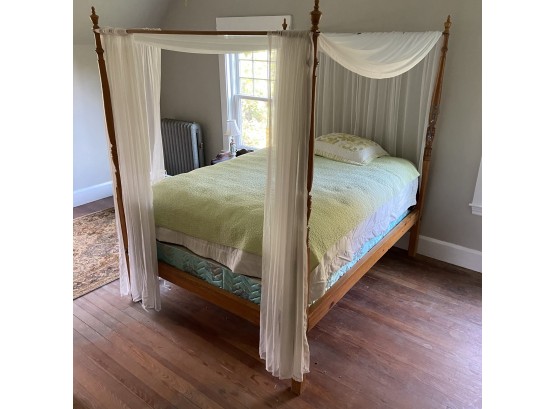 Wood Four Poster Bed With Canopy (Upstairs)