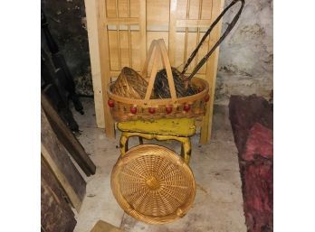 Small Yellow Table And Baskets (Basement)