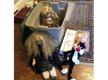 Vintage Dolls And Barbies In A Bin (Attic)