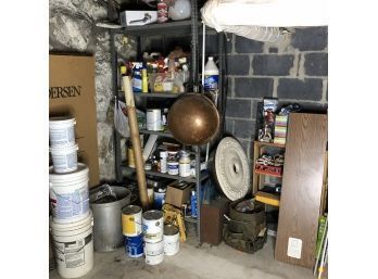 Workshop Shelf Lot With Copper Bowl