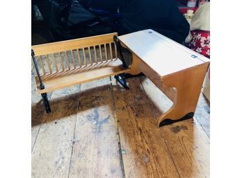 Doll Size Desk With Bench (Attic)