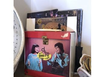 Donny And Marie Record Storage Box With Assorted Records (Upstairs)