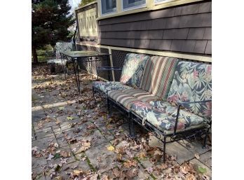 Vintage Iron Outdoor Sofa With Chair And Table