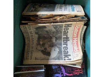 Bin Of Old Newspaper And Copies Of The Ghostly Registry (Barn)